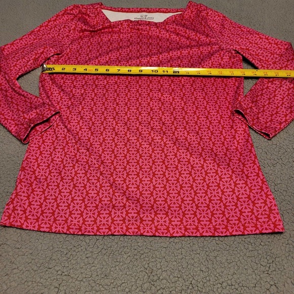 Vineyard Vines Shirt Womens Small Pink Long Sleeve Polyester Spandex Boat Neck - Picture 4 of 11